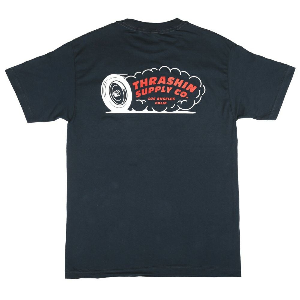Thrashin Supply 「Burnout」 ポケット Tシャツ ネイビー-01