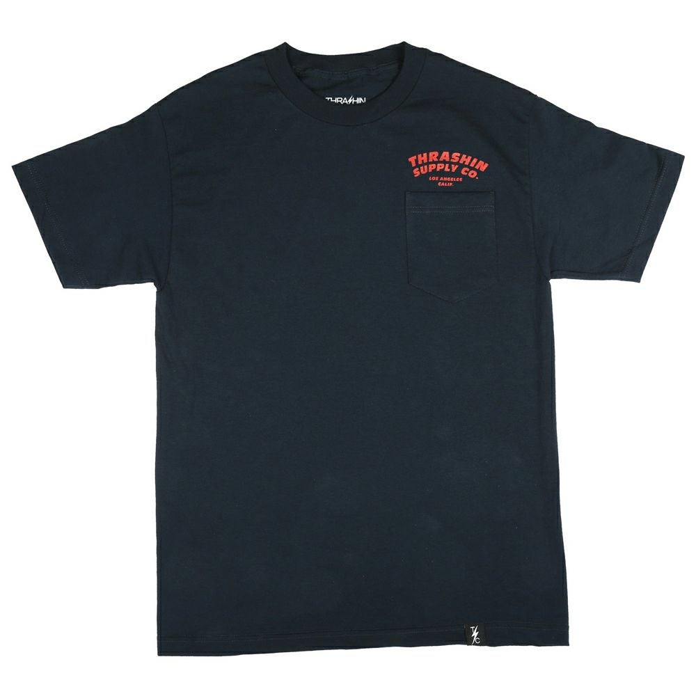 Thrashin Supply 「Burnout」 ポケット Tシャツ ネイビー-02