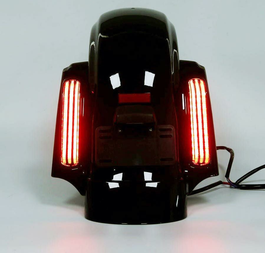 CVOスタイル リアフェンダー&LEDシステム グロスブラック |ハーレー