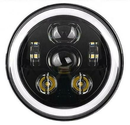 WMW 7インチ LEDヘッドライト HALOリング ブラック-06