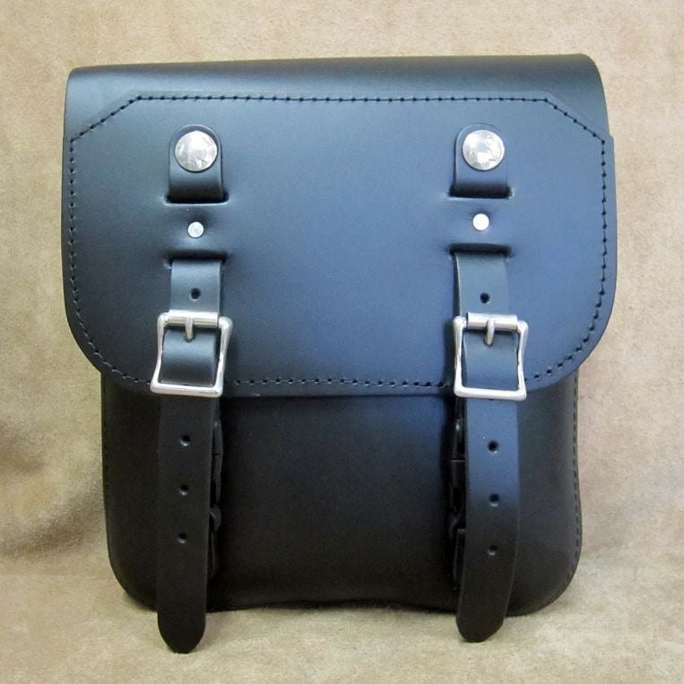 レザーワークス ソフテイル・本革サイドバッグ 左用 ブラック-01