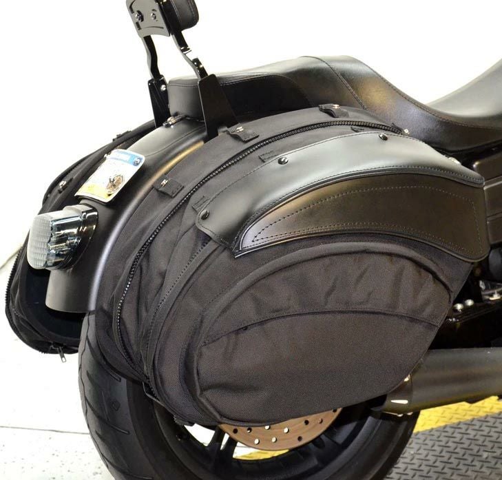 LeatherWorks レトロ・Tスポーツ バリスティック＆本革サドルバッグ (左右セット)-05