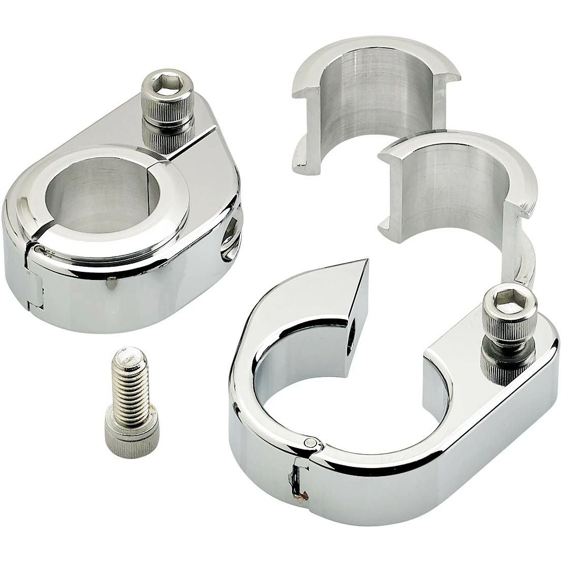 Biltwell アングル付スピードメータークランプ クローム |ハーレー