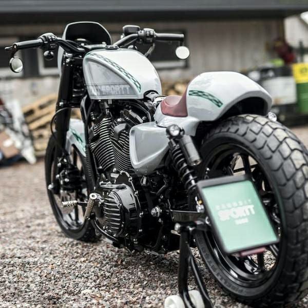 Killer Custom スポーツスター 2.1ガロン・カフェレーサー・ガスタンクカバー-06