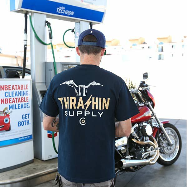 Thrashin Supply 「HANDLE BAR」Tシャツ ネイビー-03