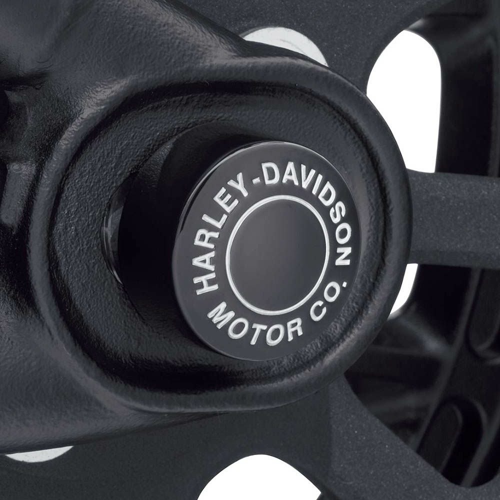 H-D MOTOR CO.ロゴ・リアアクスルナットカバー グロスブラック