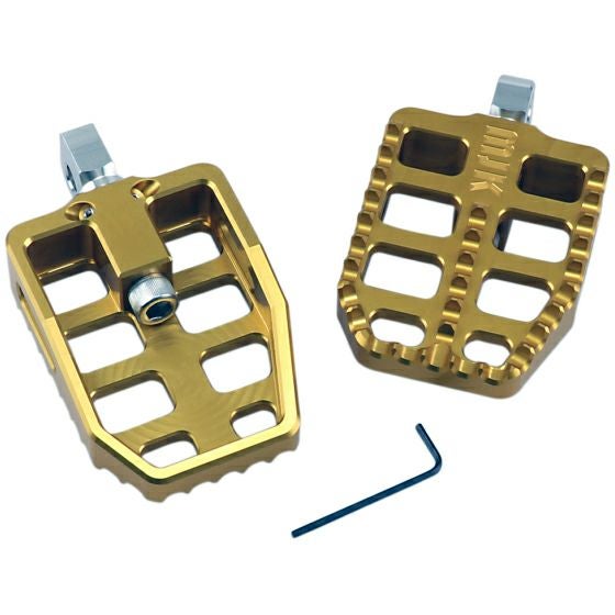 MJKパフォーマンス ビレットフットペグ 3x4インチ ゴールド-01