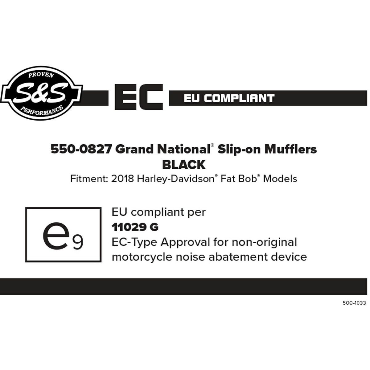 S&S eマーク付車検対応 グランドナショナル スリップオンマフラー ブラック-04