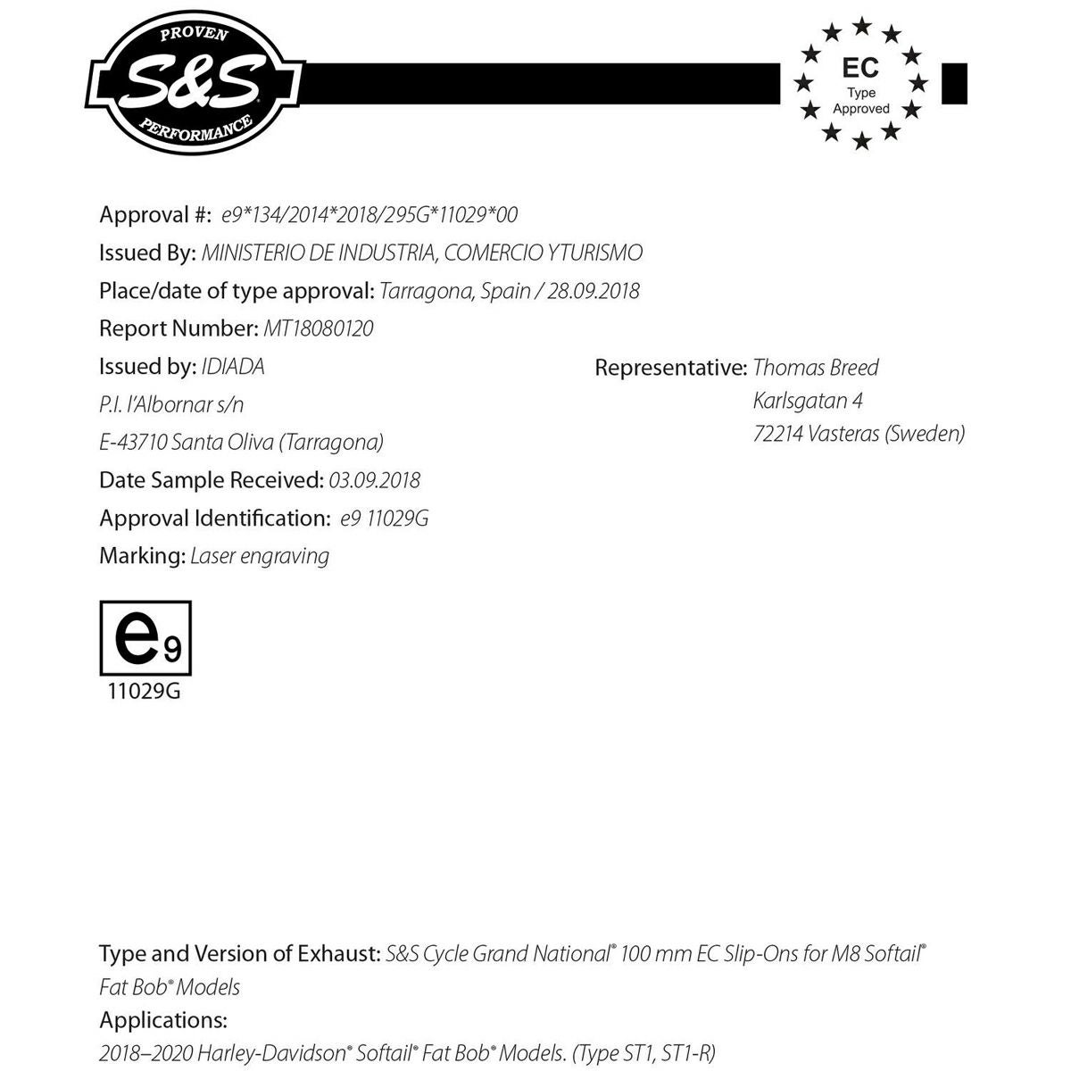 S&S eマーク付車検対応 グランドナショナル スリップオンマフラー ブラック-05