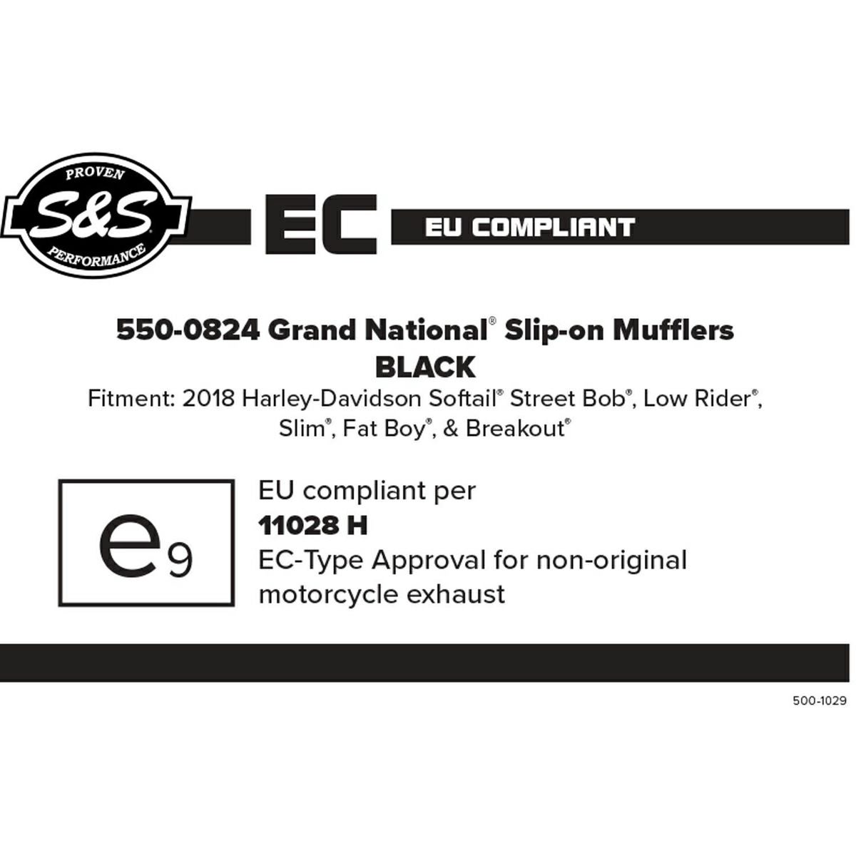 S&S eマーク付車検対応 グランドナショナル スリップオンマフラー ブラック-03