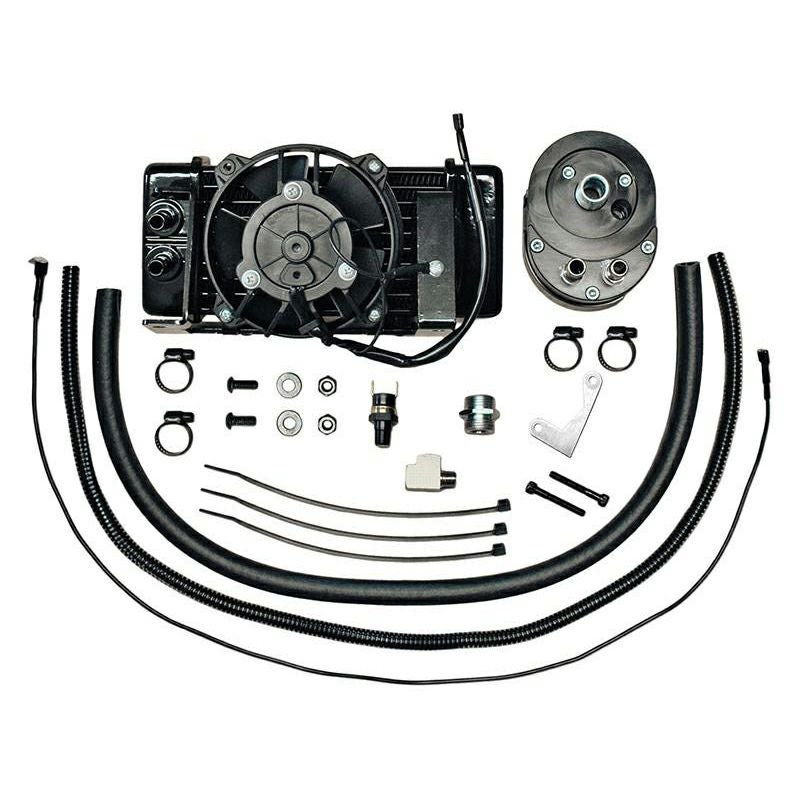 JAGG 電動ファン付 ローマウント 10列 オイルクーラー ブラック-03