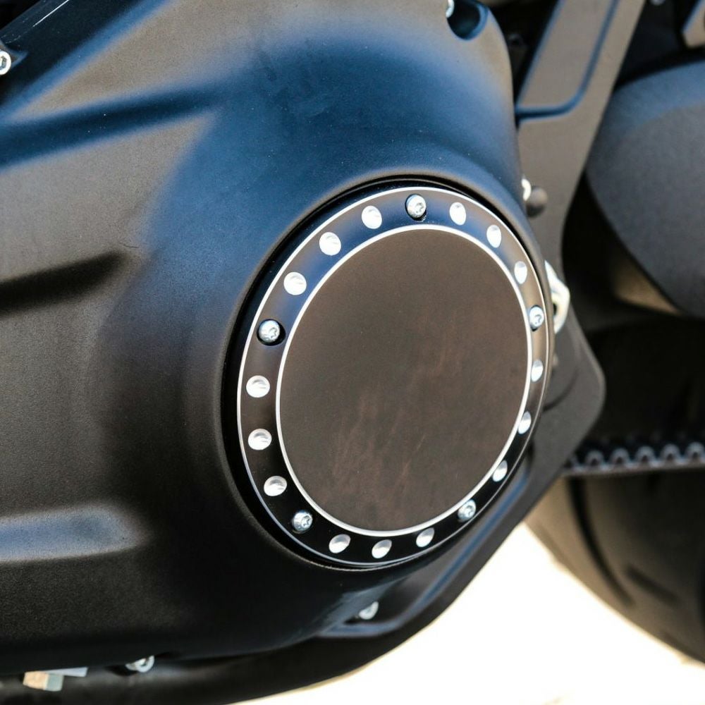 ThunderBike ダービーカバー Drilled ブラック M8ソフテイル |ハーレー