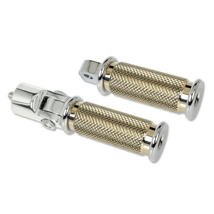 Thunderbike パッセンジャーフットペグセット ブラス/ポリッシュシルバー-02