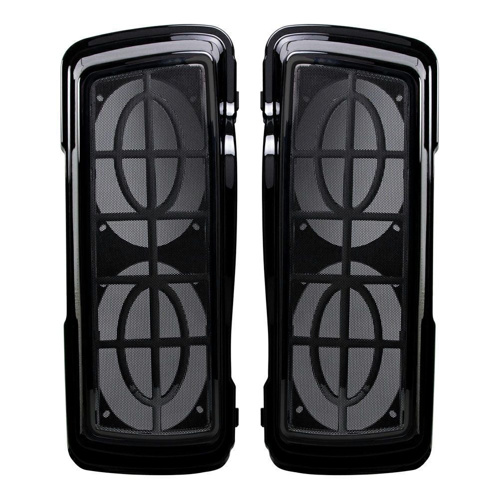 Saddle Tramp ダブル6X9インチスピーカー サドルバッグリッド メタル-01