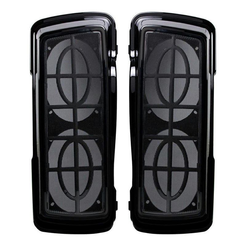 Saddle Tramp ダブル6X9インチスピーカー サドルバッグリッド メタル-01