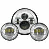 LED 7インチヘッドライト 4インチ補助ライトセット　クローム-01