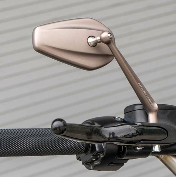 ハーレー用　アレンネス Mini Stocker ミラー ゴールド　 左右セット SALE】アレンネス Mini Stocker ミラー チタニウム 右 |ハーレーパーツ