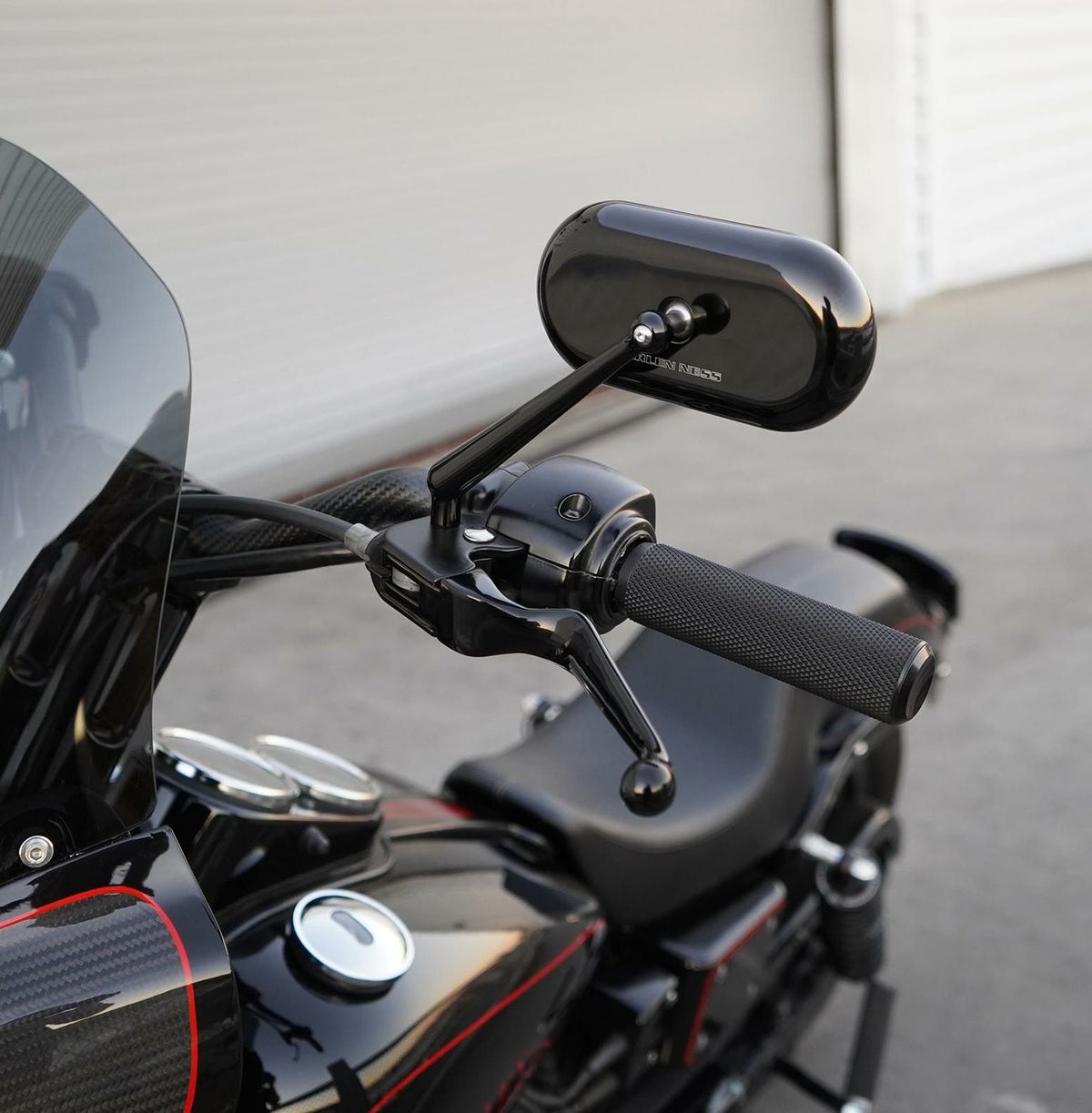 ARLEN NESS（アレンネス） オーバル・ミラー ブラック 左-01