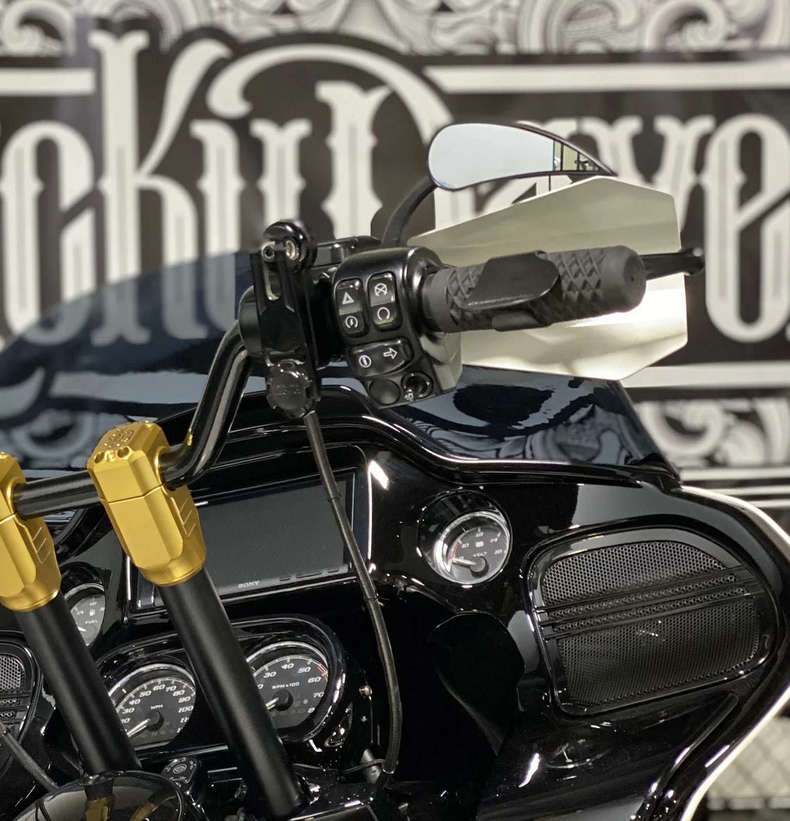 アレンネス　ラッドII ティアドロップ・ミラー　ブラック　右-03