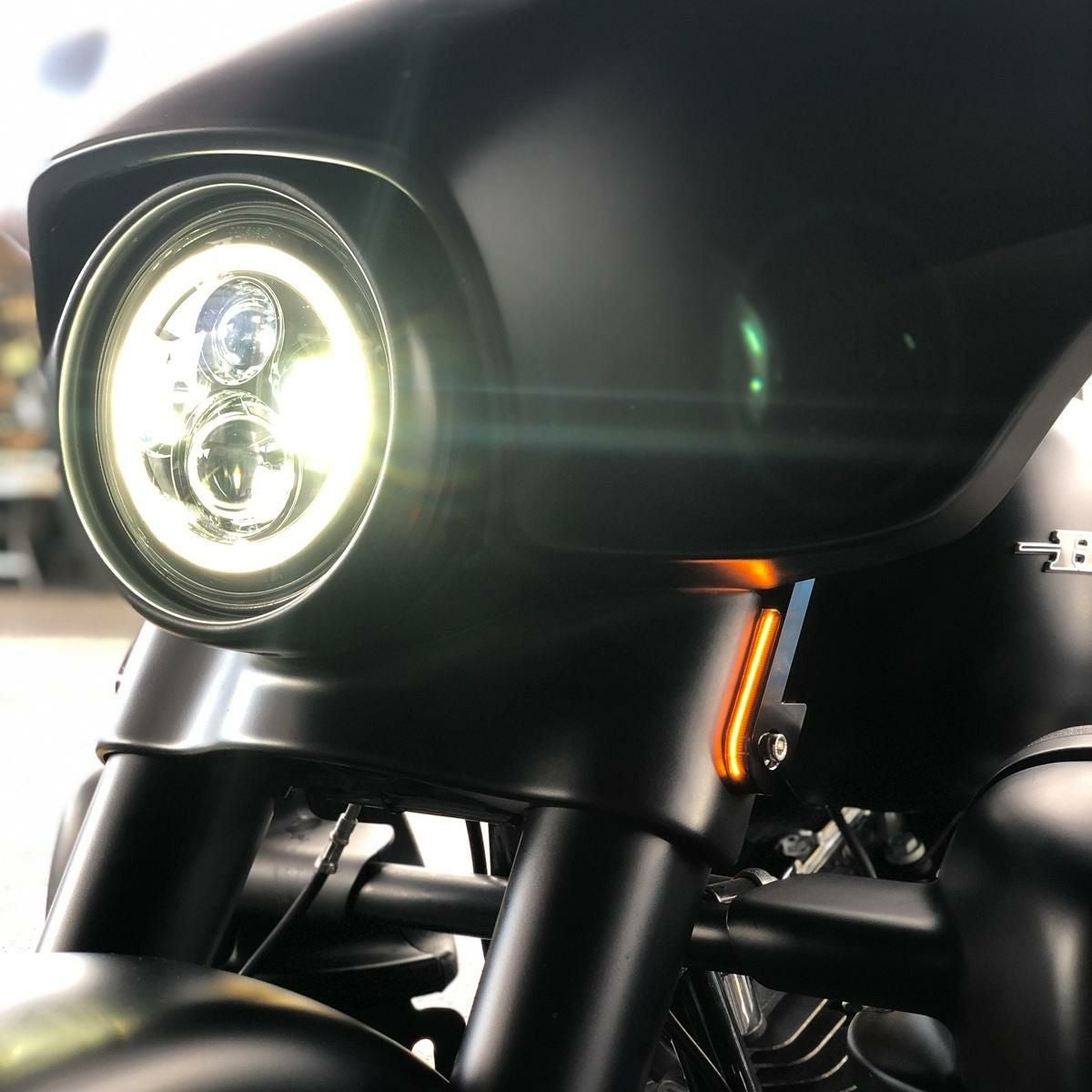 HOGWORKZ カスタム LEDウインカー FLHX、FLHT用 ブラック-01