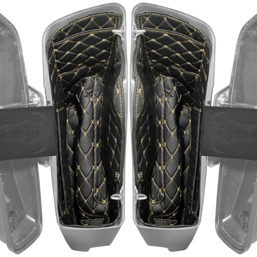 HOGWORKZ ストレッチサドルバッグ用ライナー ブラック/クリームステッチ-02