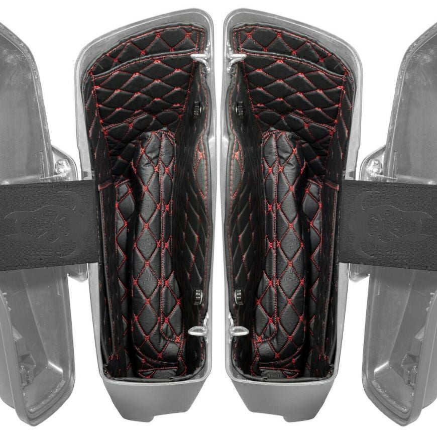 HOGWORKZ ストレッチサドルバッグ用ライナー ブラック/レッドステッチ-02