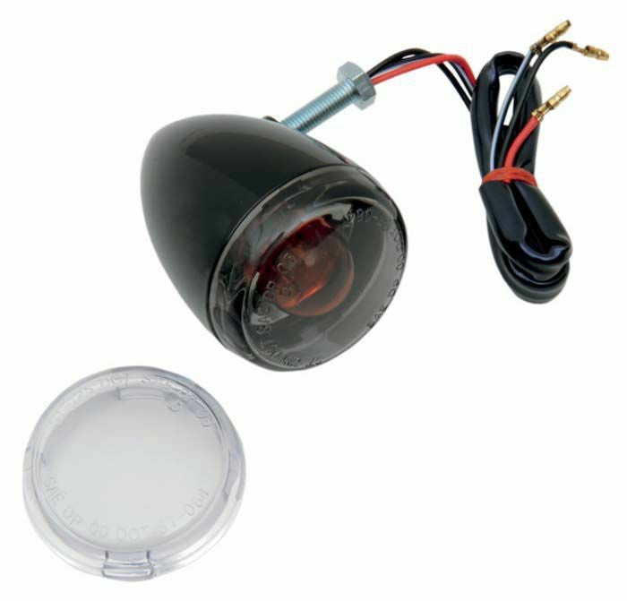 Drag Specialties　ブレットスタイル・ウインカー　グロスブラック/クリア・スモーク-01