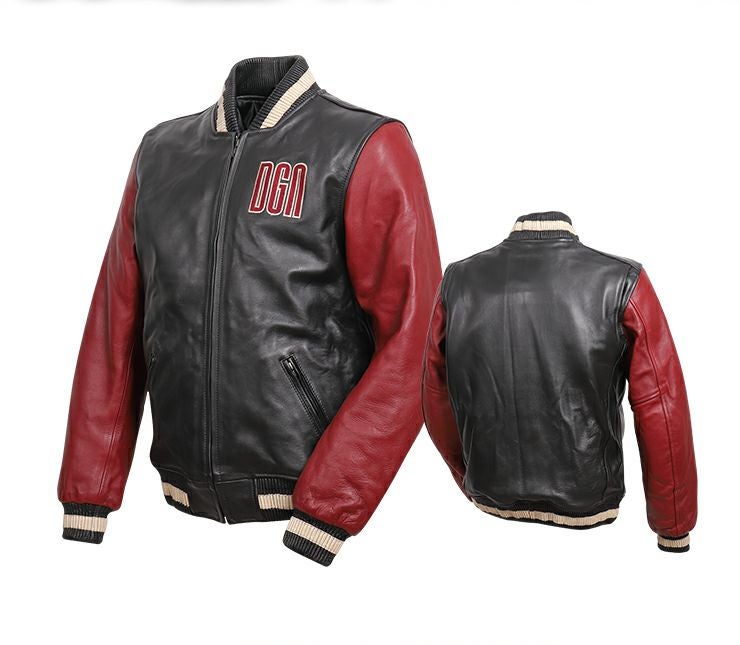 デグナー レザー・スタジアムジャンパー ブラック/レッド XLサイズ-01