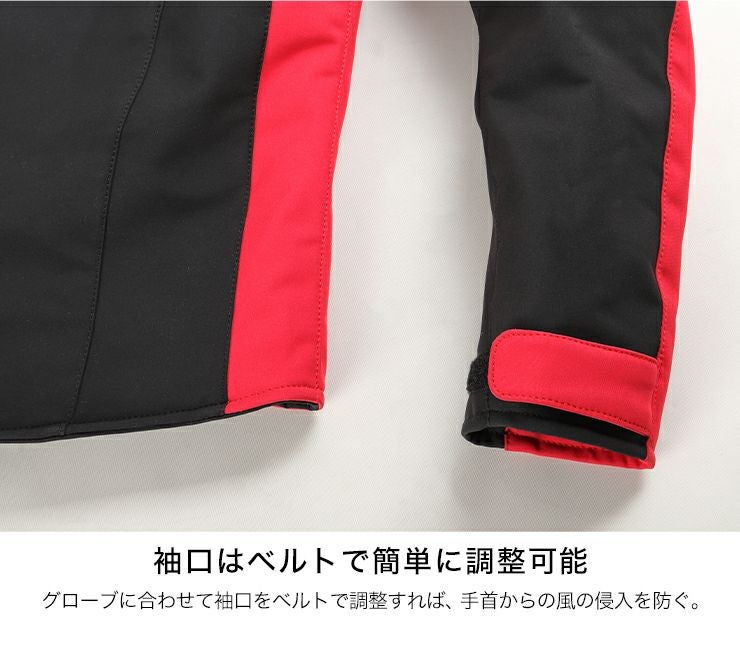 デグナー ソフトシェル・フード付ジャケット レッド/ブラック XLサイズ-11