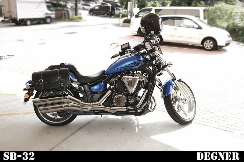 デグナー(DEGNER) マフラー側　本革サドルバッグ ブラック-06