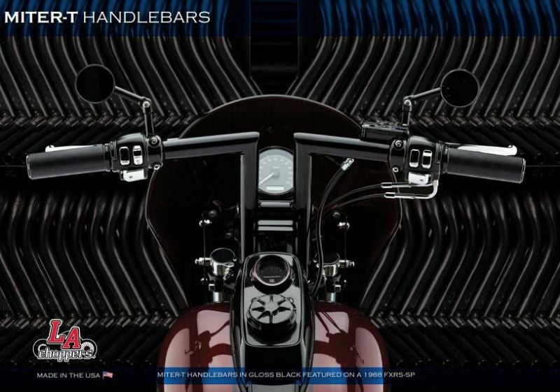 LA Choppers ミトラ 1.25インチTハンドルバー　12インチ グロスブラック-03
