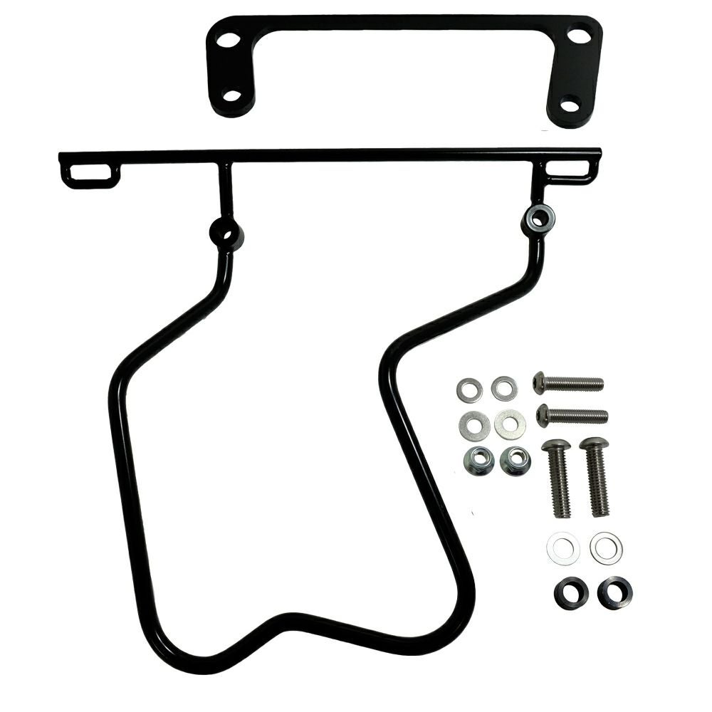 寺田モータース M8ソフテイル用サドルバッグサポート ブラック-01