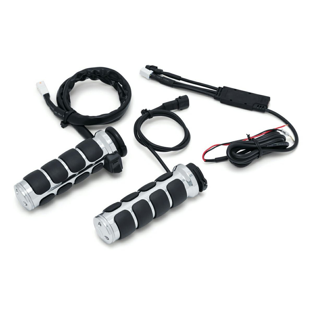 Kuryakyn ヒーテッドISOグリップ ケーブルスロットル用 クローム-06