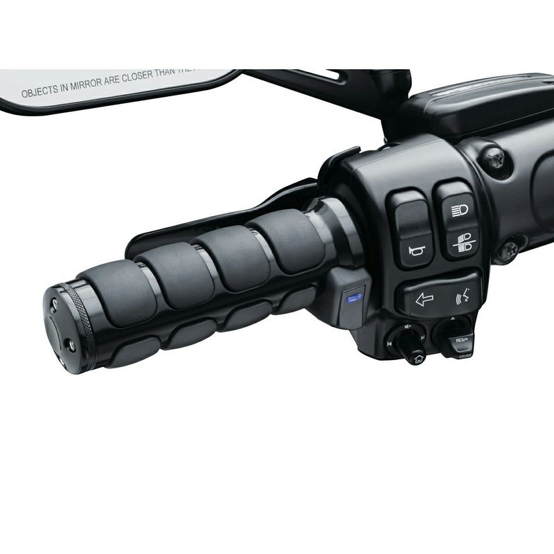 Kuryakyn ヒーテッドISOグリップ 電子制御スロットル用 グロスブラック-01