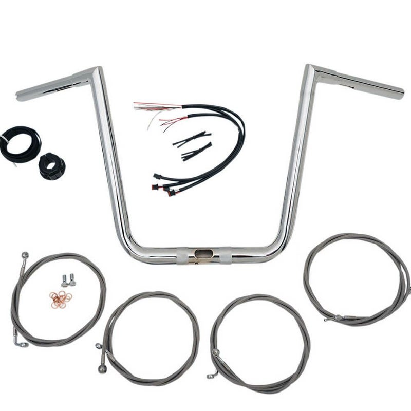 LAチョッパーズ エイプハンドルバー+延長ケーブルキット　クローム　16インチ-01