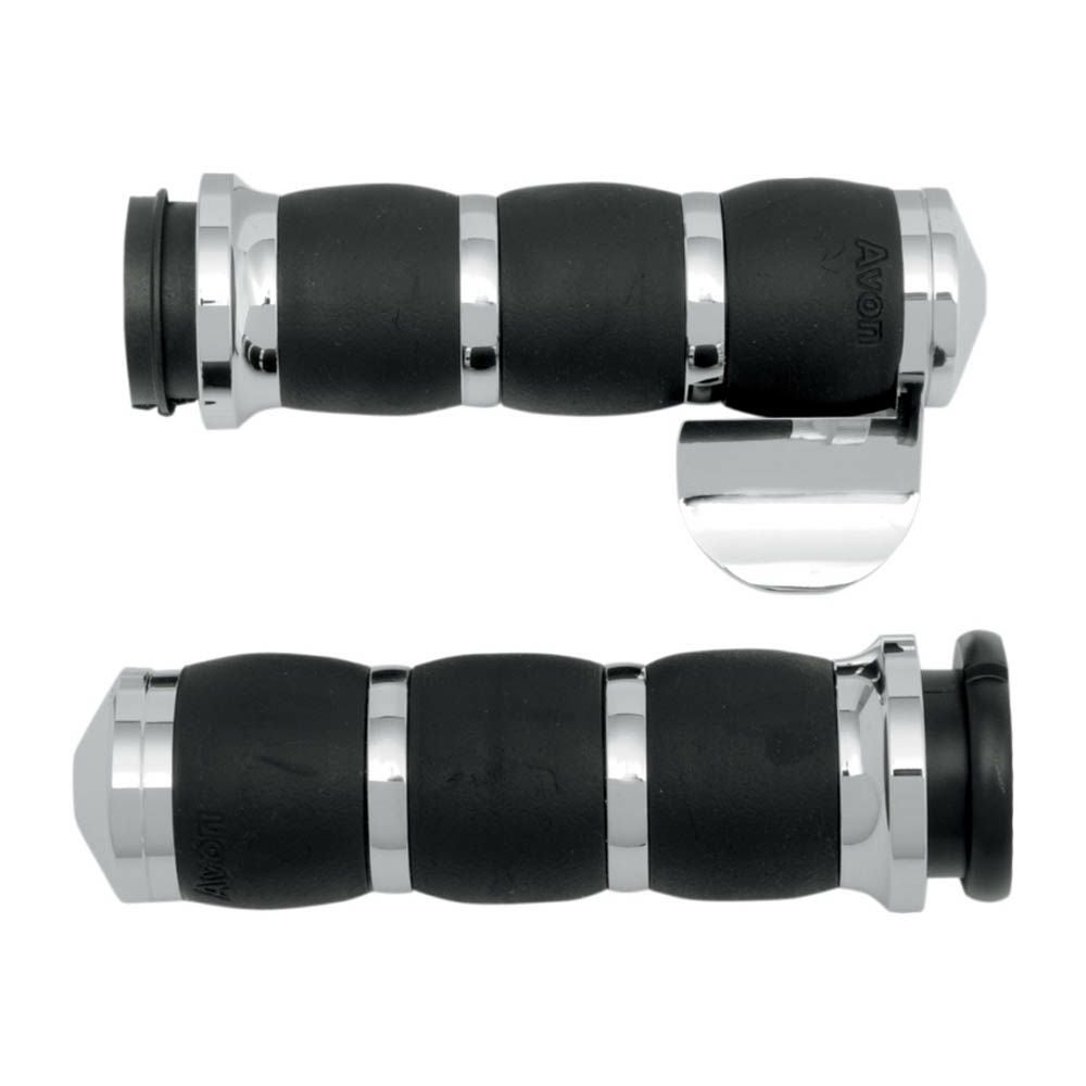 AVON GRIP　ビロード・エアクッション・ハンドグリップ　クローム　スロットルボス付-01