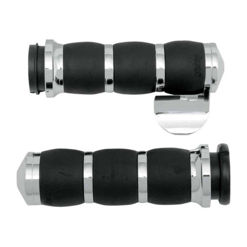 AVON GRIP　ビロード・エアクッション・ハンドグリップ　クローム　スロットルボス付-01