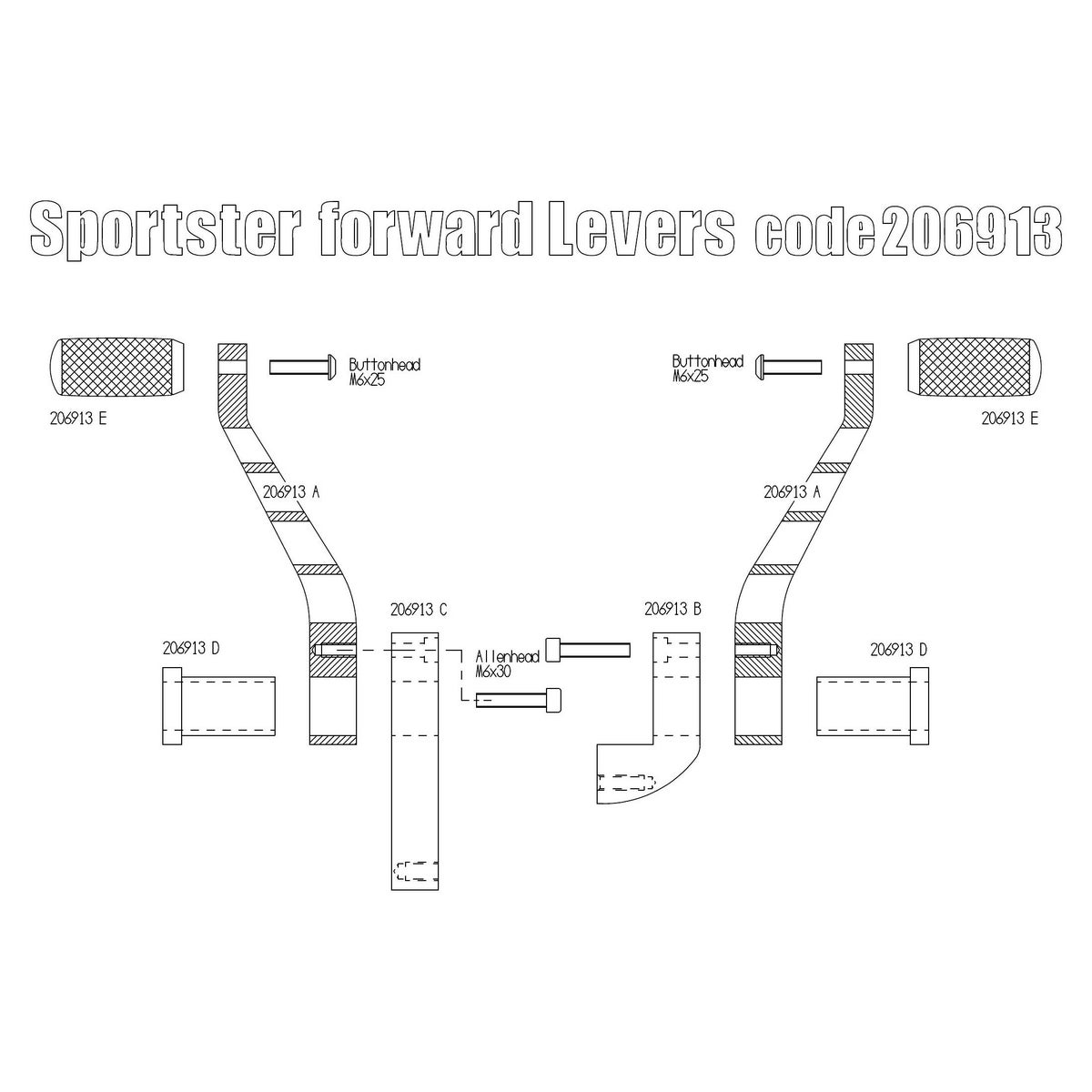 Free Spirits フォワードコントロール用ブレーキペダル/シフトペダルキット ブラック-09