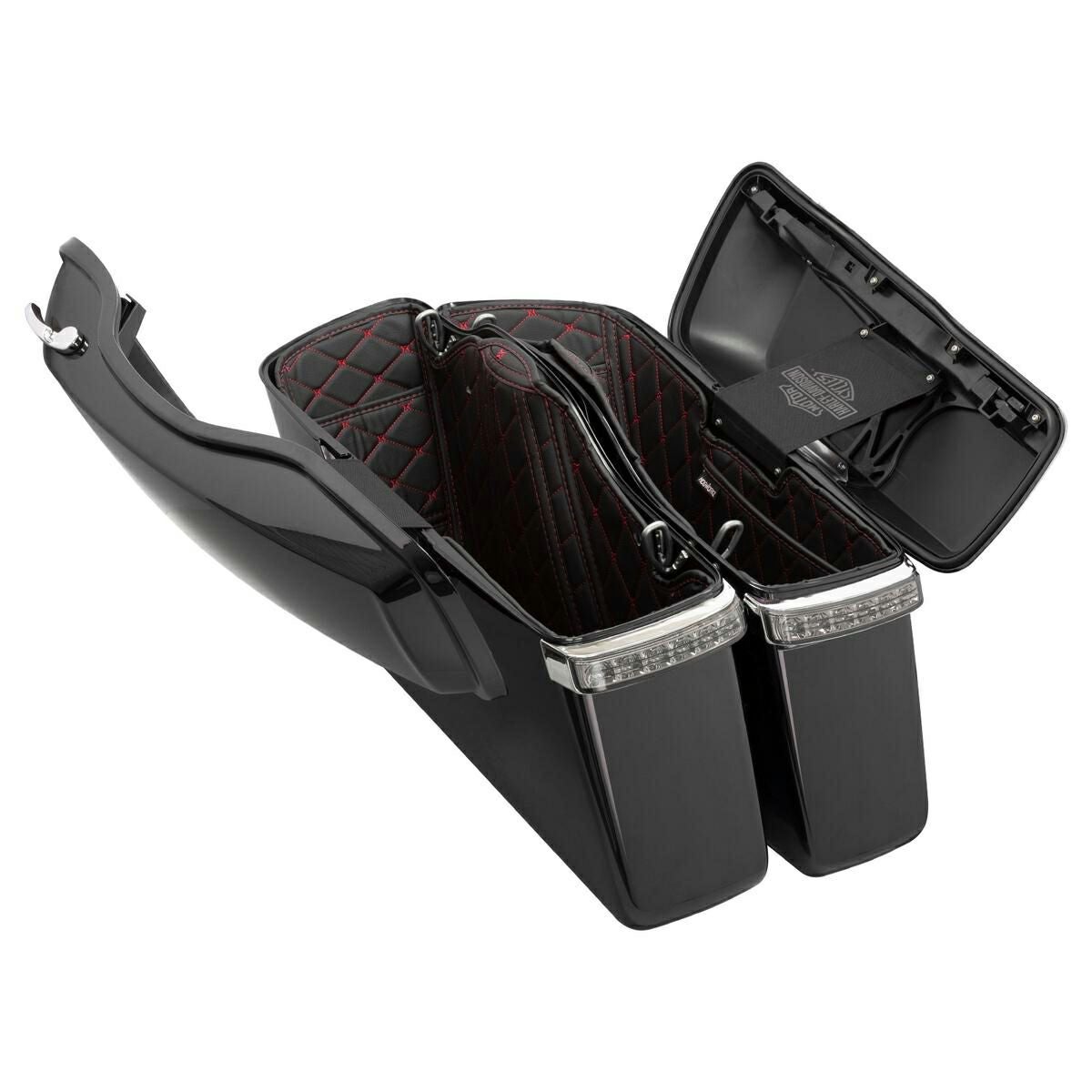 HOG WORKZ スタンダードサドルバッグ用ライナー ブラック/レッドステッチ-01