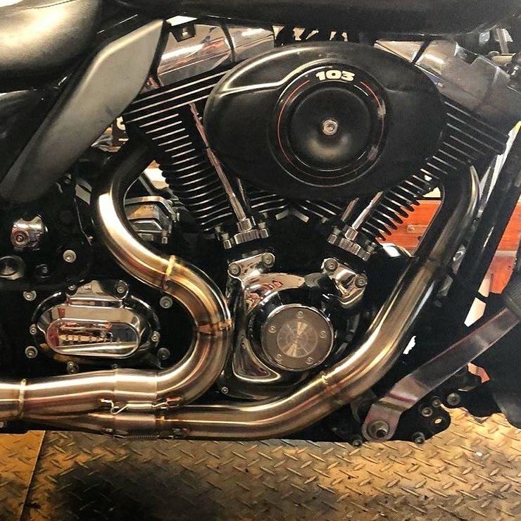 SAWICKI ミッドレングス・2in1フルエキゾーストマフラー ブラッシュ/ブラックエンド ツーリング-02