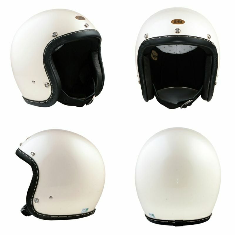 【新品未使用】SHM ジェットヘルメット ホワイト Mサイズ ジェット ヘルメット SHM HAND STITCH｜ハーレーカスタムパーツ専門店