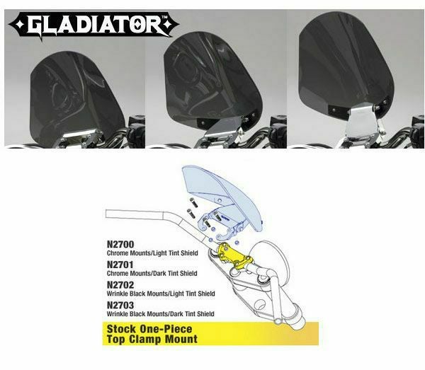 ナショナルサイクル(National Cycle)GLADIATOR・ウインドシールド　クロームマウント　ダークカラー-03