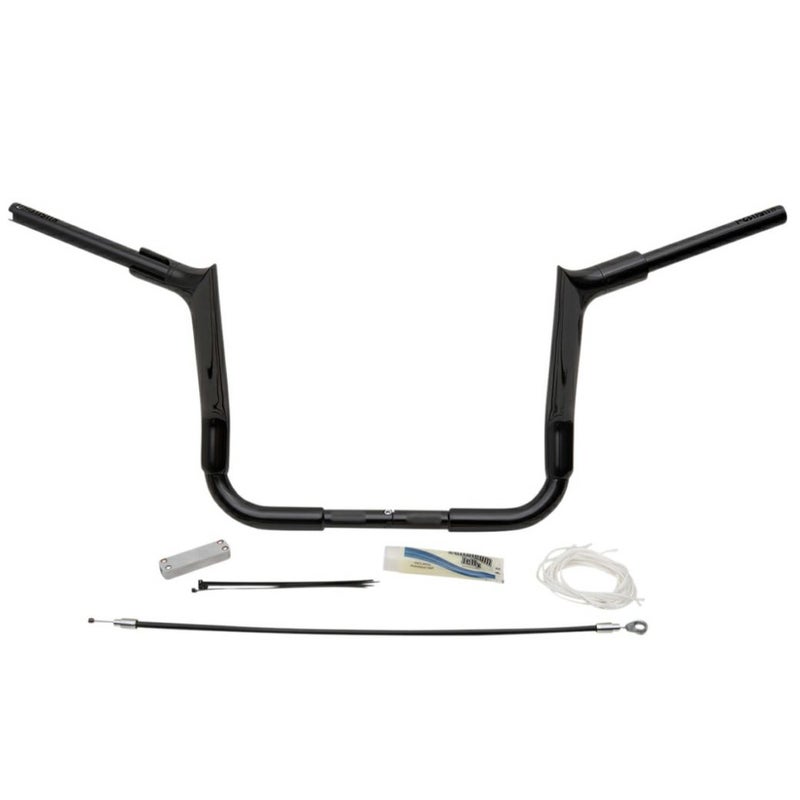 Fat Baggers 1.5インチ・ポインテッドトップ ハンドルバー ケーブル付キット 12インチ ブラック-01