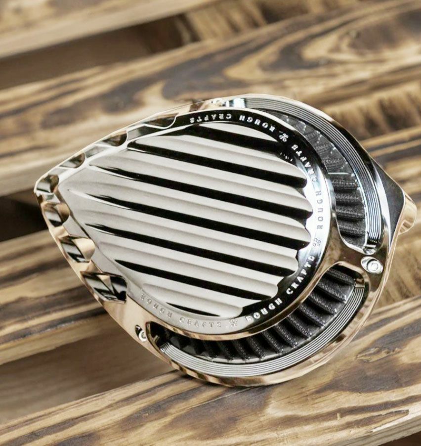 Rough Crafts フィンデザイン・エアクリーナー スポーツスター用 クローム-07