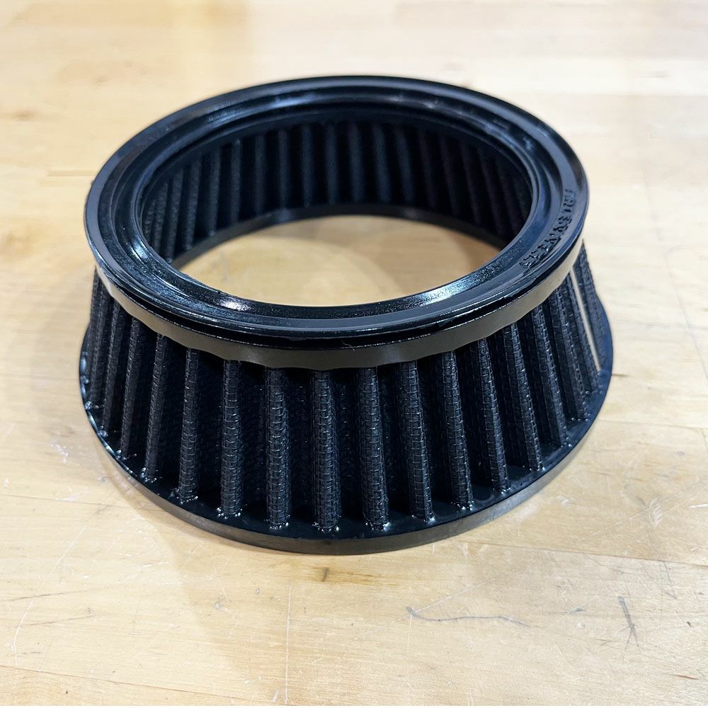 Rough Crafts フィンデザイン・ラウンドエアクリーナー スポーツスター用 クローム-03