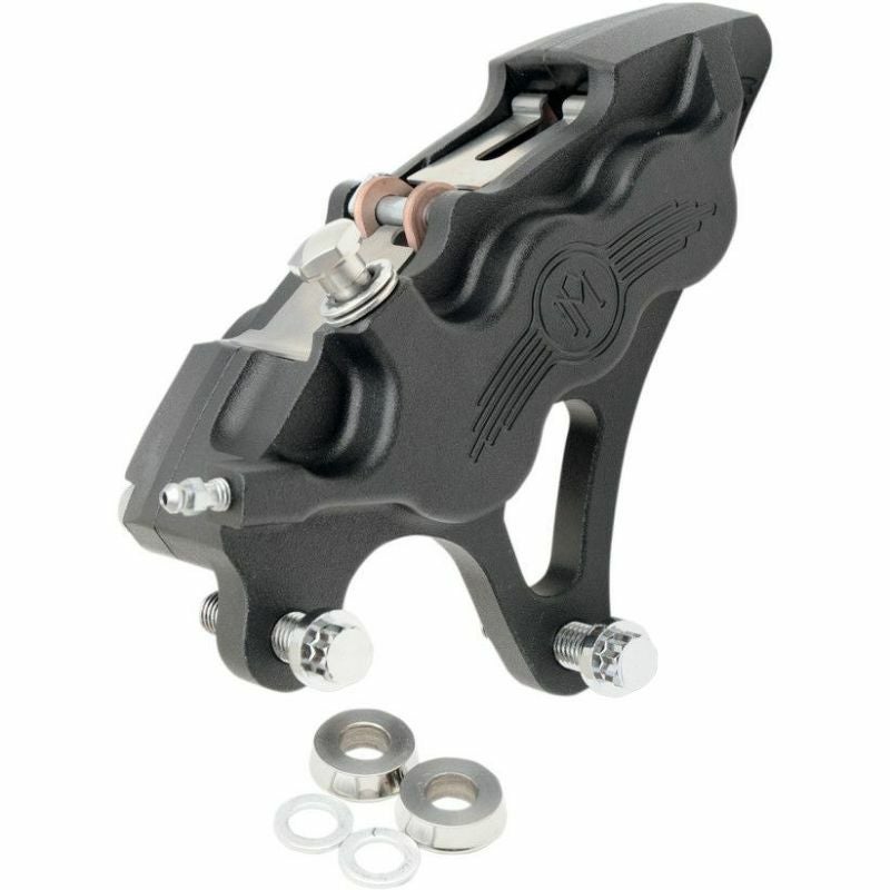 Performance Machine PMブラックブレーキキャリパー Performance Machine 4ピストン フロントブレーキキャリパー 左用