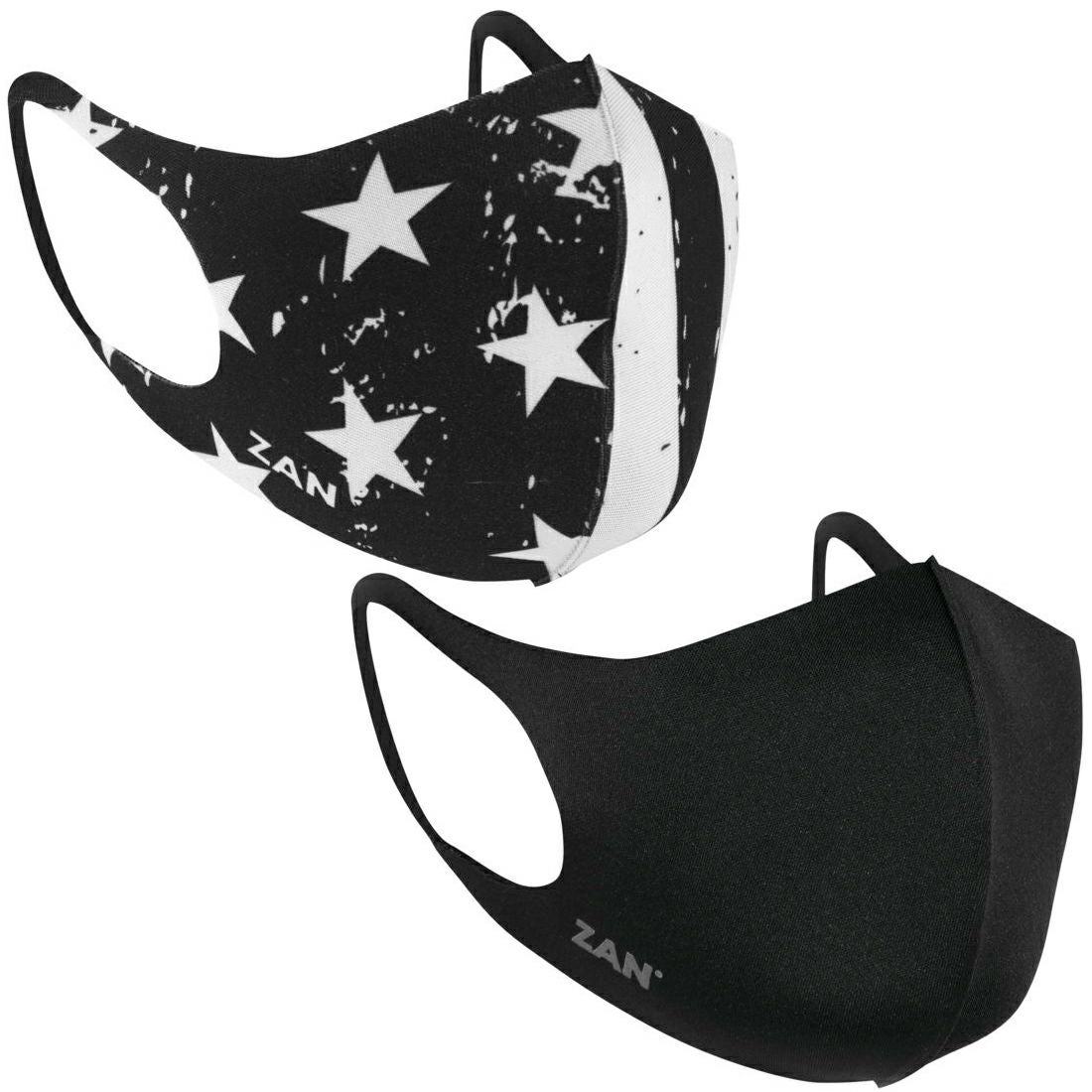 ZAN HEADGEAR ネオプレーンフェースマスク（2枚セット） ブラック＆ホワイトフラッグ/ブラック-01