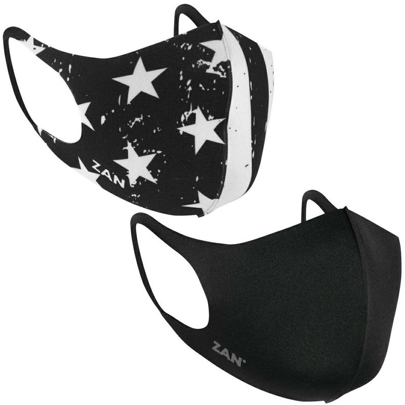 ZAN HEADGEAR ネオプレーンフェースマスク（2枚セット） ブラック＆ホワイトフラッグ/ブラック-01