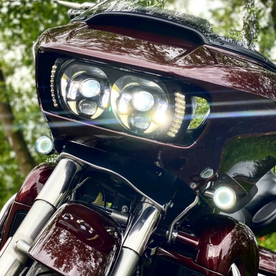HOG WORKZ Visionz ベントインサートLEDターンシグナル/ドライビングライト スモーク ロードグライド-06