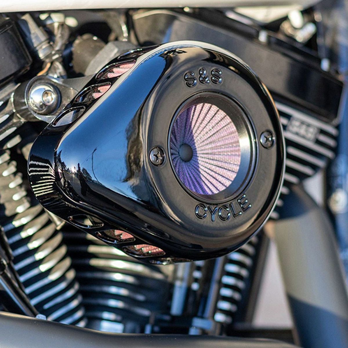 ハーレー、ツーリングTC/電子制御スロットル車用 S&Sエアクリーナー